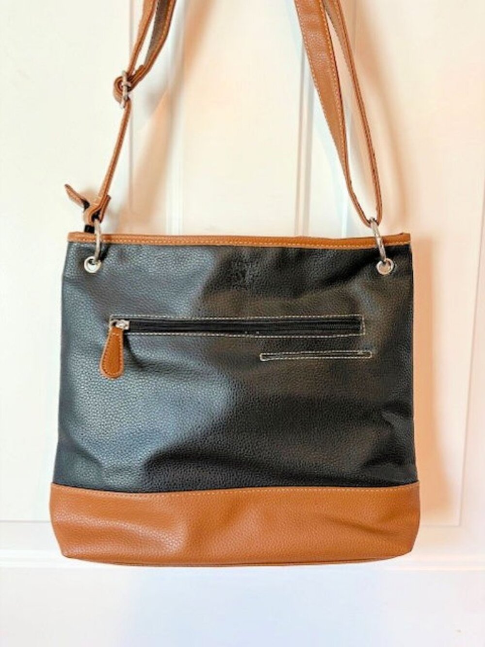 Stone & Co Crossbody Handbag Two Tone Black and Brown Excellent Condition - Picture 5 of 9